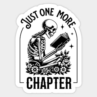 "Just One More Chapter" Skeleton Reading Sticker